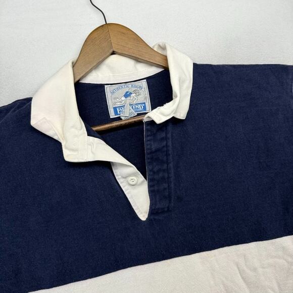 Vintage Lands End Rugby Shirt Men's XL Tall XLT Red White Blue USA Made Flag 90s - Picture 5 of 16